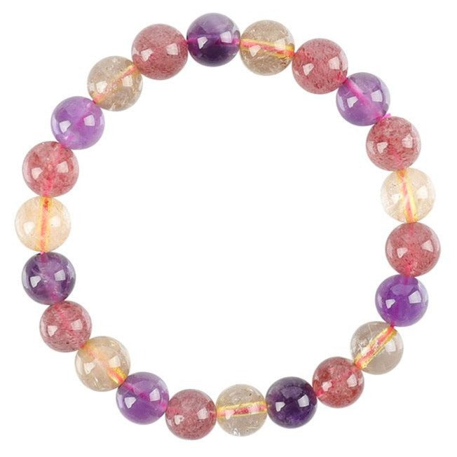 Mixed Quartz Crystal Bracelet 8mm-9mm Energy Healing Jewelry