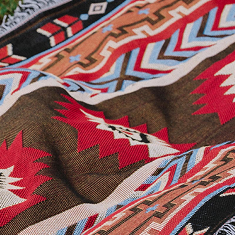 Geometric Tibetan Blanket 90x180cm Warm Comfortable Throw
