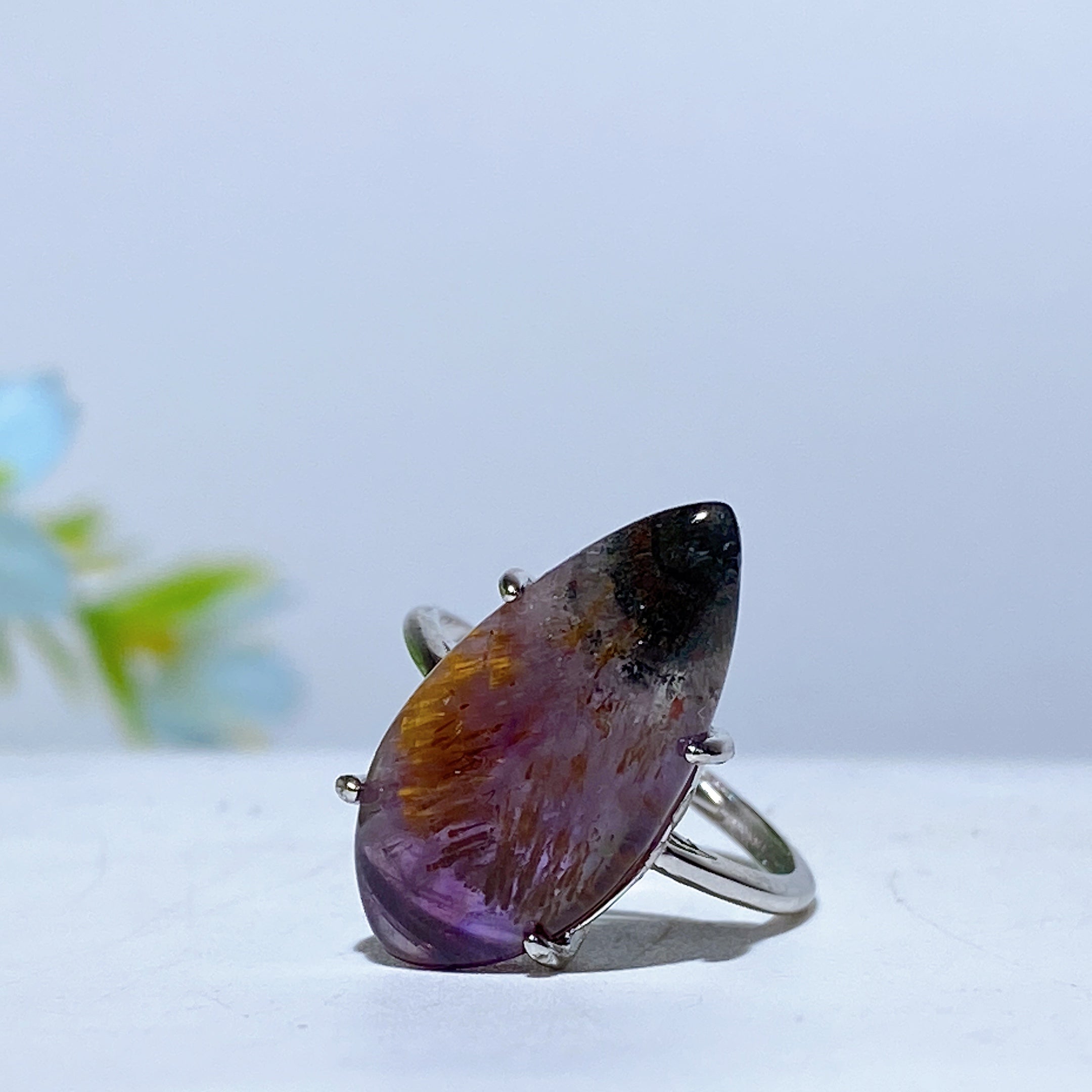 17-20mm Auralite 23 Sterling Silver Spiritual Ring