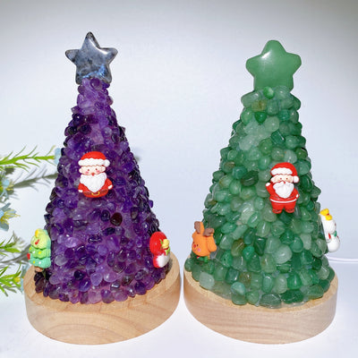 17.5cm Crystal Chips Christmas Tree Lamp for Healing
