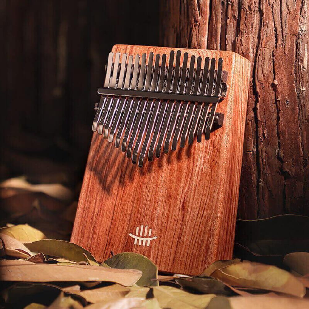 Wooden 17 Key Zambian Rosewood C Tone Kalimba Thumb Piano with metal tines