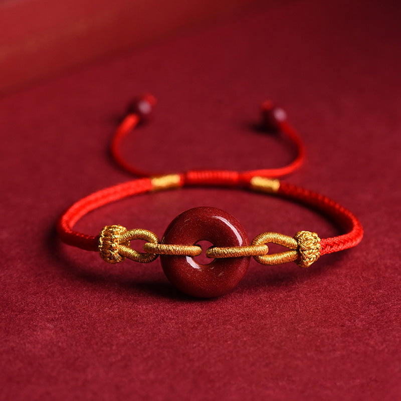 Cinnabar Peace Buckle Bracelet for Concentration & Harmony