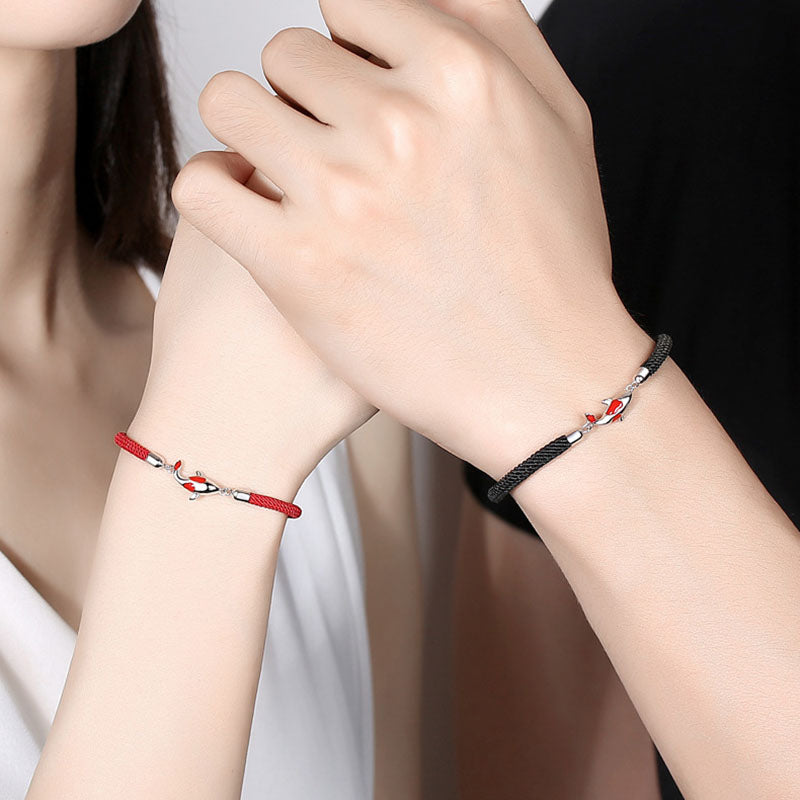 Couple's Koi Fish Bracelet for Luck Wealth & Protection