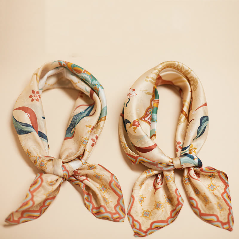 100% Mulberry Silk Scarf Inspired by Riyue Mountain | Tibetan Scarves