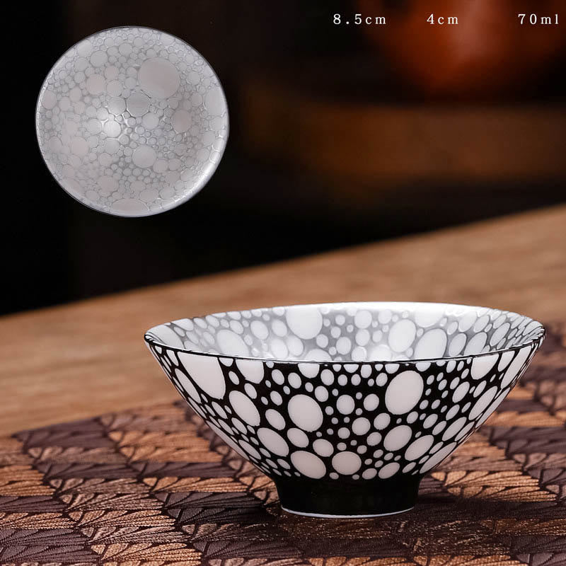 55ml Tibet Pattern Fu Character Ceramic Teacup for Kung Fu Tea