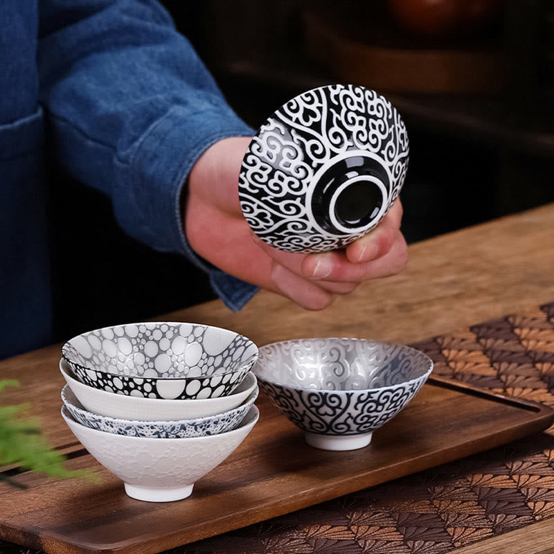 55ml Tibet Pattern Fu Character Ceramic Teacup for Kung Fu Tea