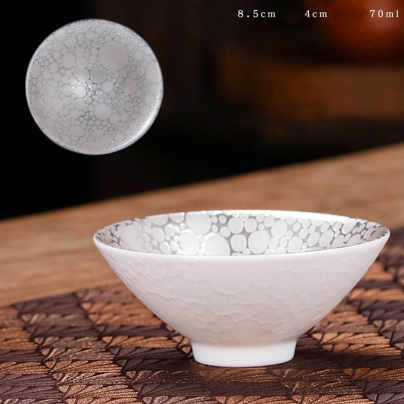 55ml Tibet Pattern Fu Character Ceramic Teacup for Kung Fu Tea