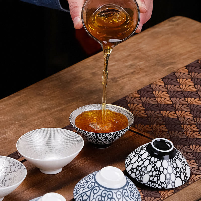 55ml Tibet Pattern Fu Character Ceramic Teacup for Kung Fu Tea