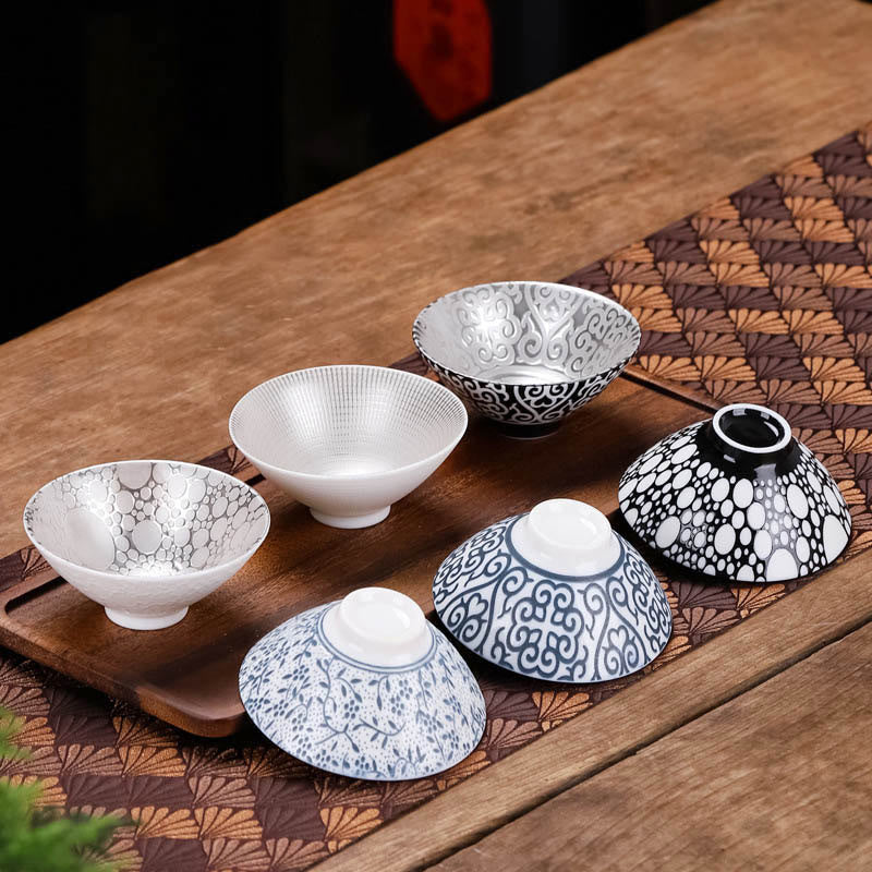 55ml Tibet Pattern Fu Character Ceramic Teacup for Kung Fu Tea