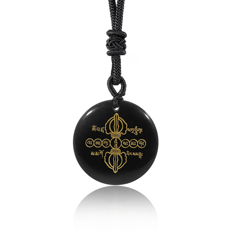Vajra Dorje Obsidian Necklace for Spiritual Fulfillment