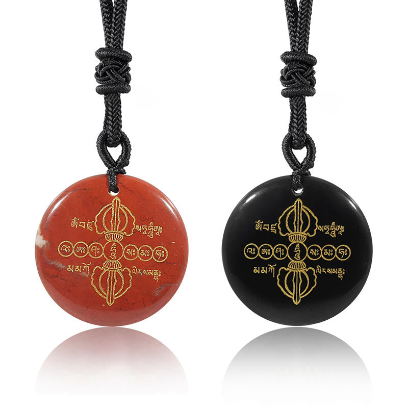 Vajra Dorje Obsidian Necklace for Spiritual Fulfillment