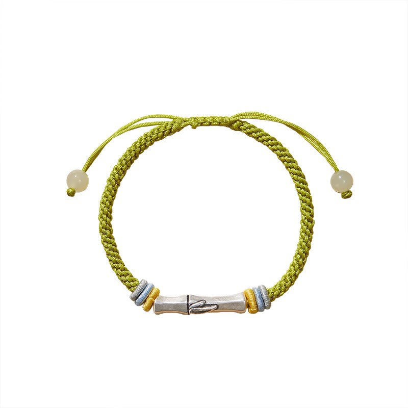 Red String 999 Sterling Silver Bamboo Enlightenment Bracelet