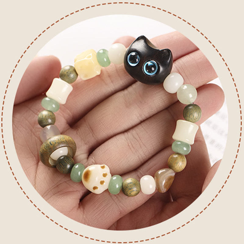 Unisex Peace Bracelet with Bodhi Seed, Green Sandalwood & Green Aventurine
