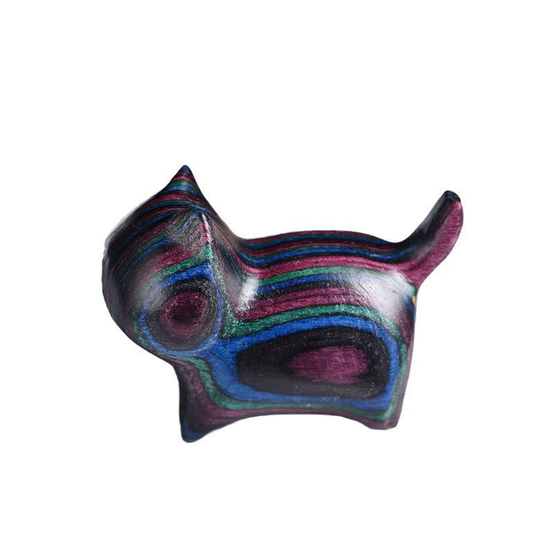 Colorful Mini Wooden Cat Decoration | Zen Home Charm