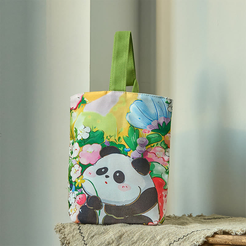 Canvas Panda Orchid Loquat Handbag | Peaceful Classic Tote