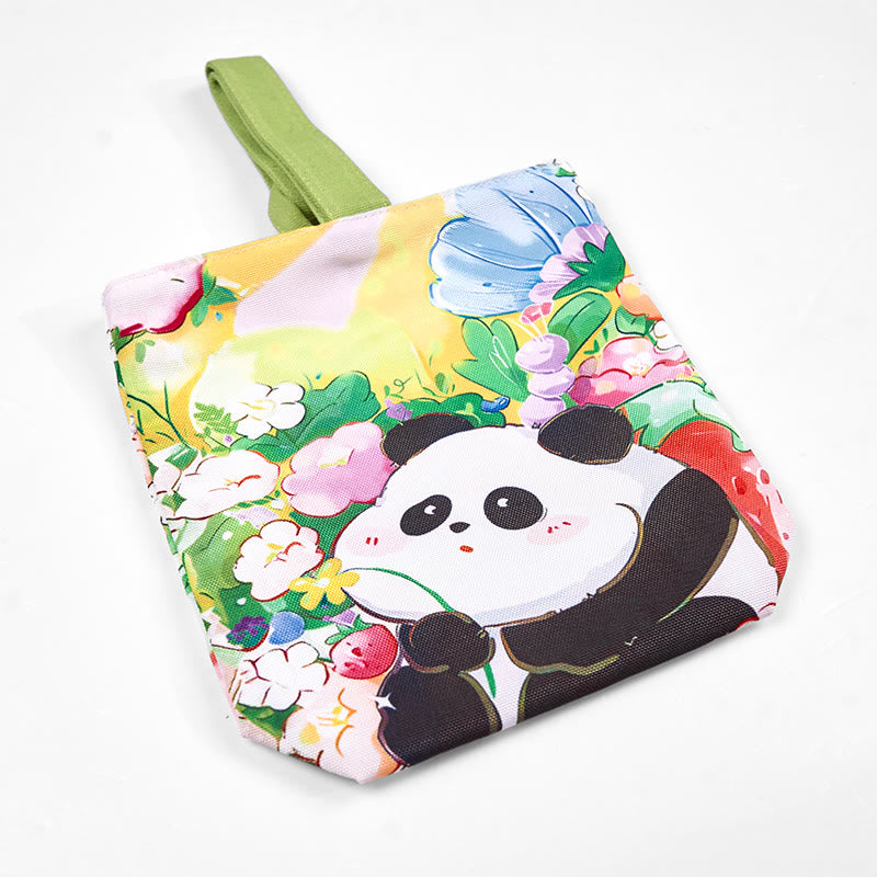 Canvas Panda Orchid Loquat Handbag | Peaceful Classic Tote