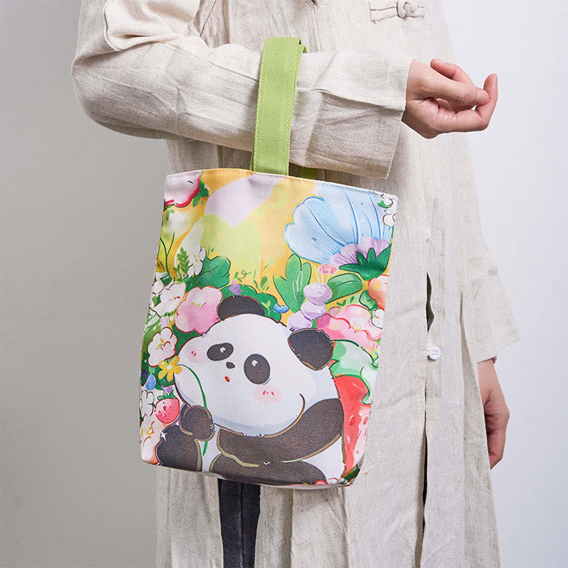 Canvas Panda Orchid Loquat Handbag | Peaceful Classic Tote
