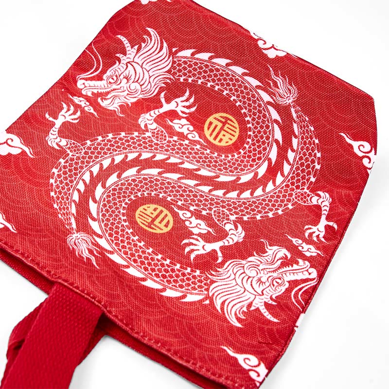 Chinese Dragon Canvas Handbag | Spiritual Luck Accessory
