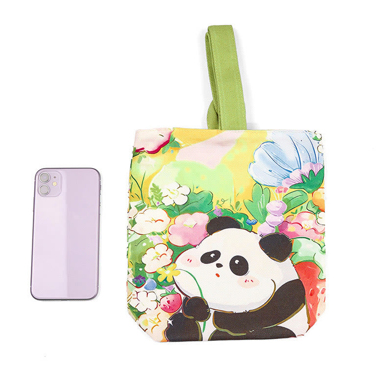 Canvas Panda Orchid Loquat Handbag | Peaceful Classic Tote