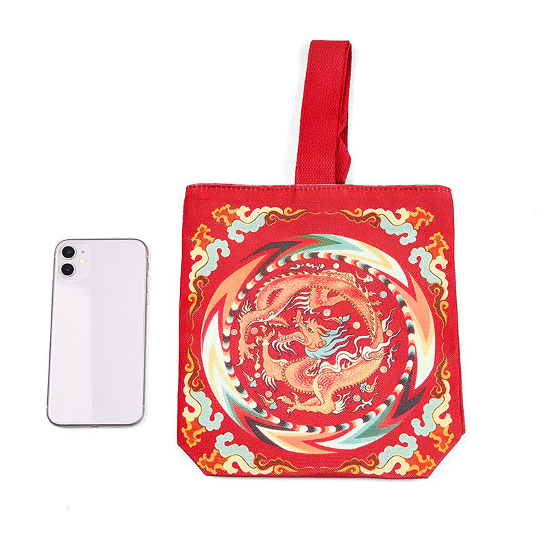 Chinese Dragon Canvas Handbag | Spiritual Luck Accessory