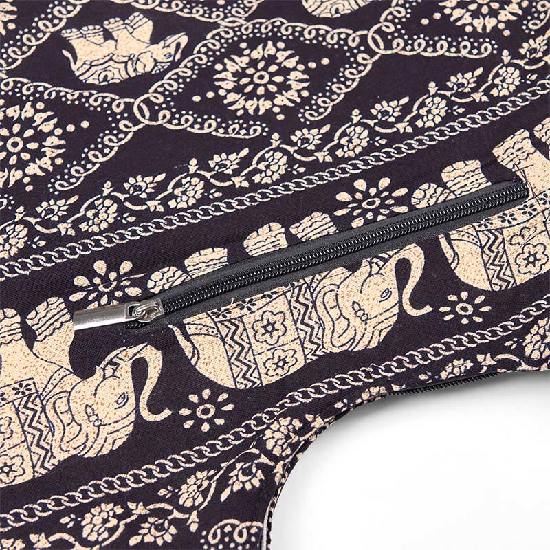 Cotton Elephant Stripes Crossbody Bag for Yoga and Daily Use