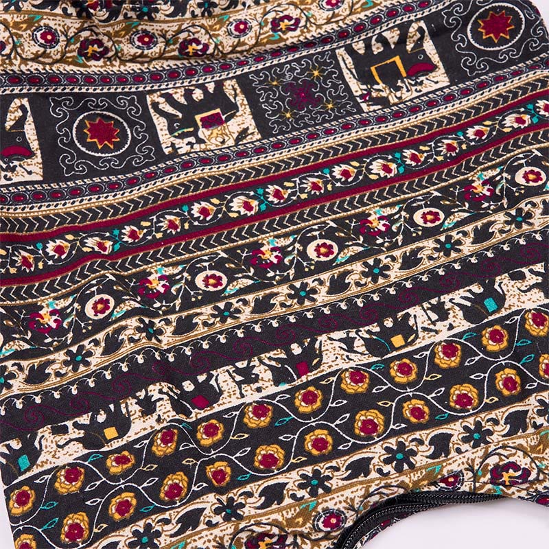 Cotton Elephant Stripes Crossbody Bag for Yoga and Daily Use