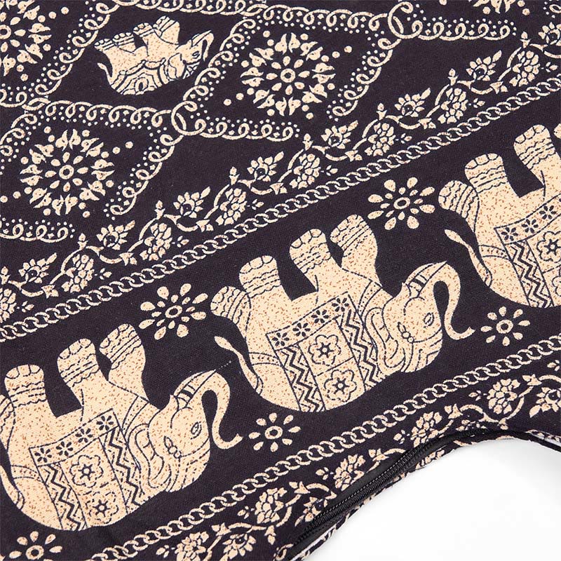 Cotton Elephant Stripes Crossbody Bag for Yoga and Daily Use