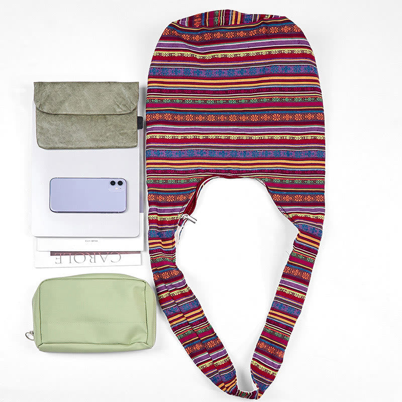 Cotton Stripes Pattern Crossbody Bag | Durable Yoga Bag