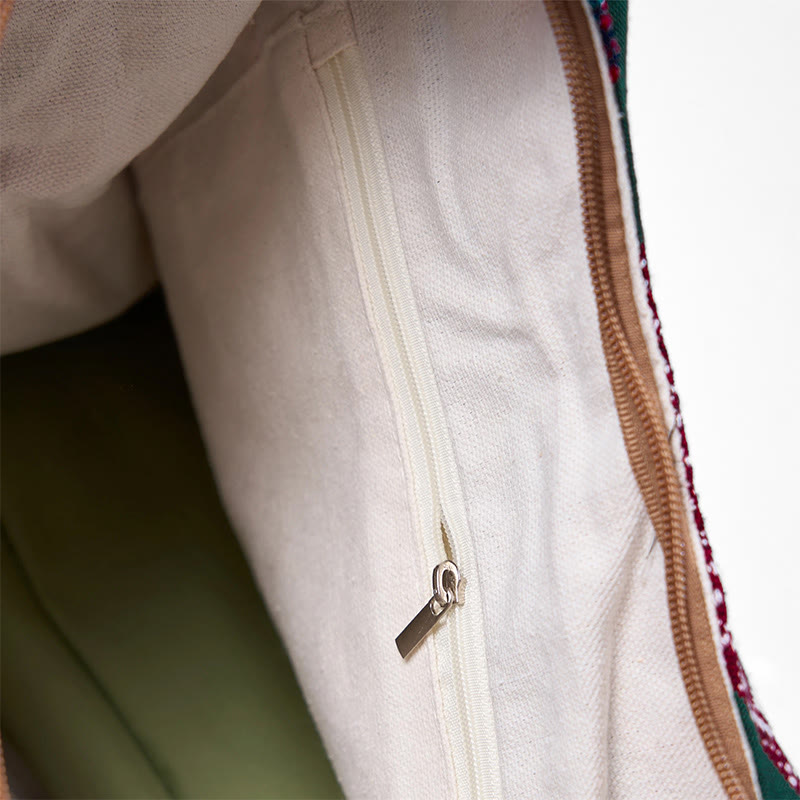 Colored Geometric Cotton Yoga Bag with Stripes Pattern