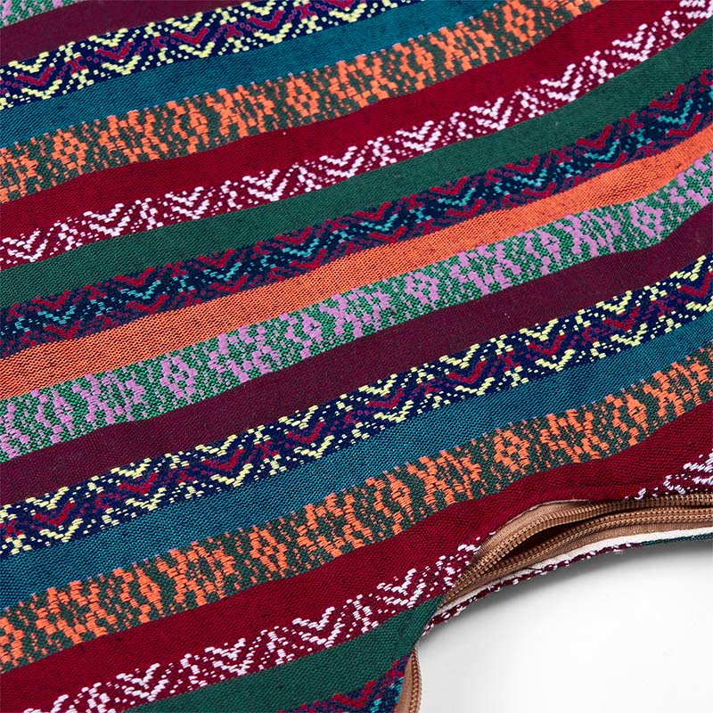 Colored Geometric Cotton Yoga Bag with Stripes Pattern