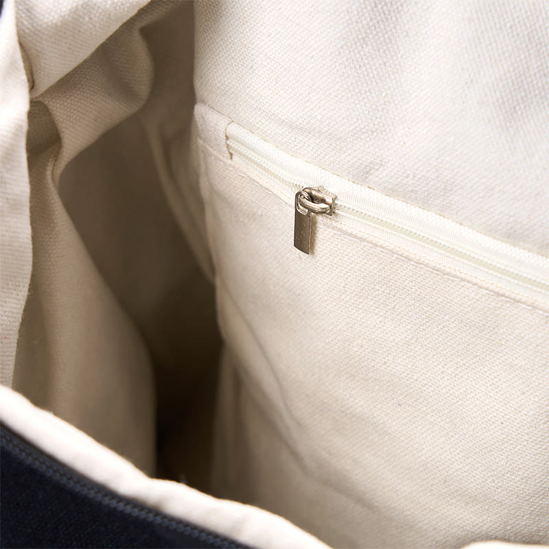 Black Red Pink Geometry Pattern Cotton Crossbody Bag