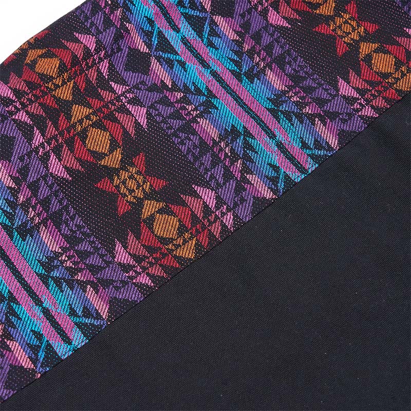 Black Red Pink Geometry Pattern Cotton Crossbody Bag