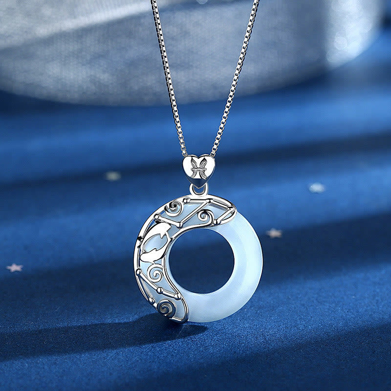 925 Sterling Silver Cat's Eye Zodiac Necklace for Love Support