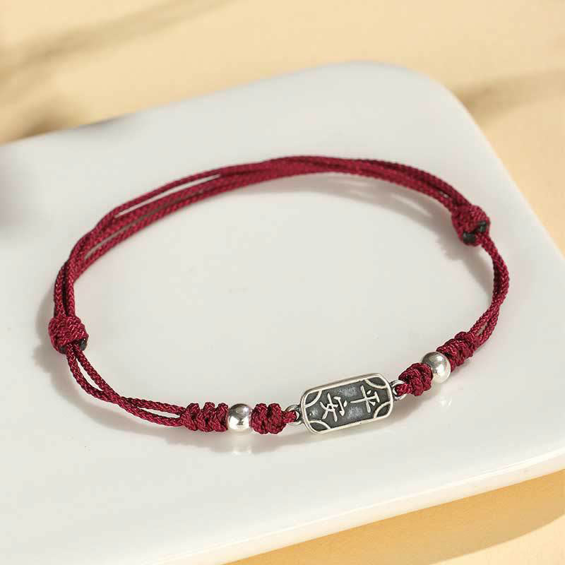 925 Sterling Silver Red String Bracelet for Peace & Joy