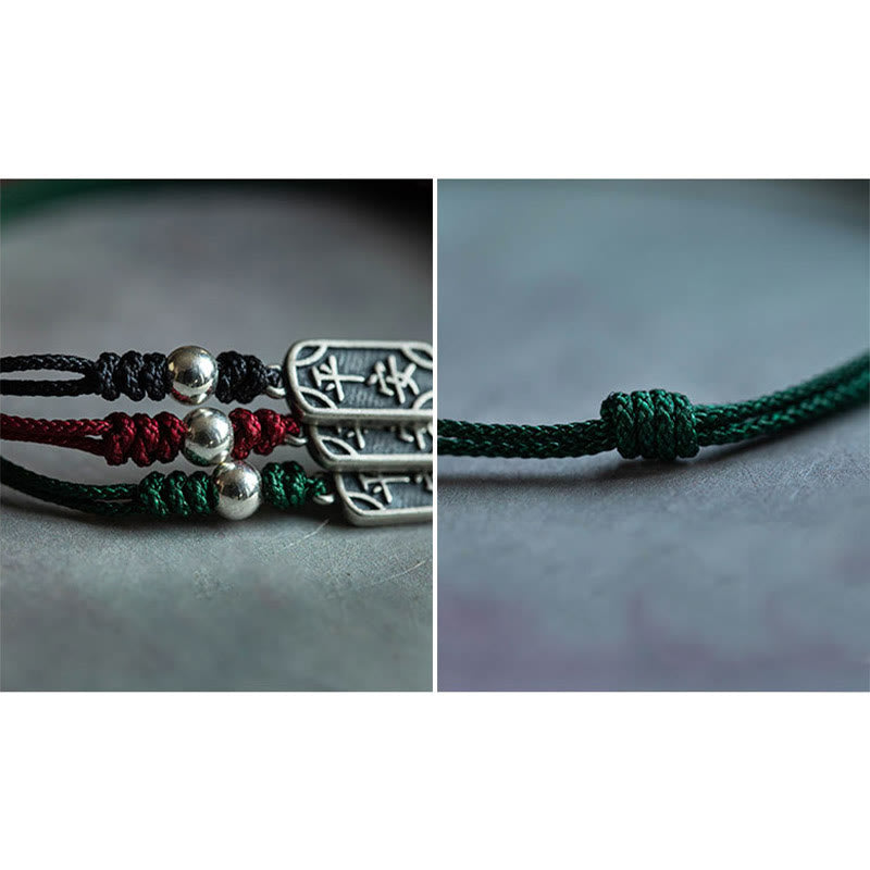 925 Sterling Silver Red String Bracelet for Peace & Joy