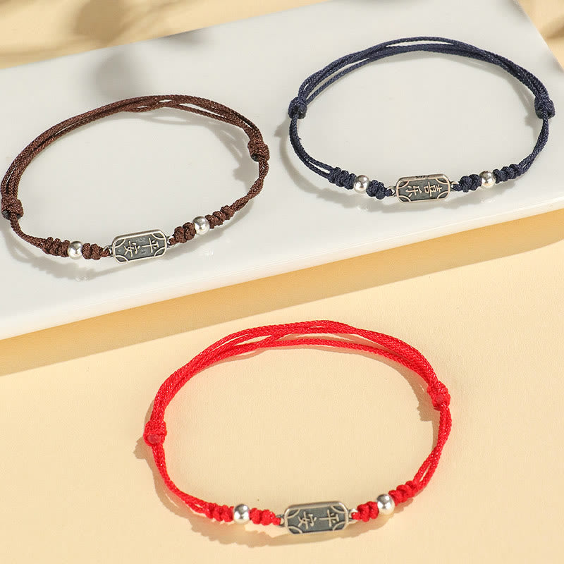 925 Sterling Silver Red String Bracelet for Peace & Joy