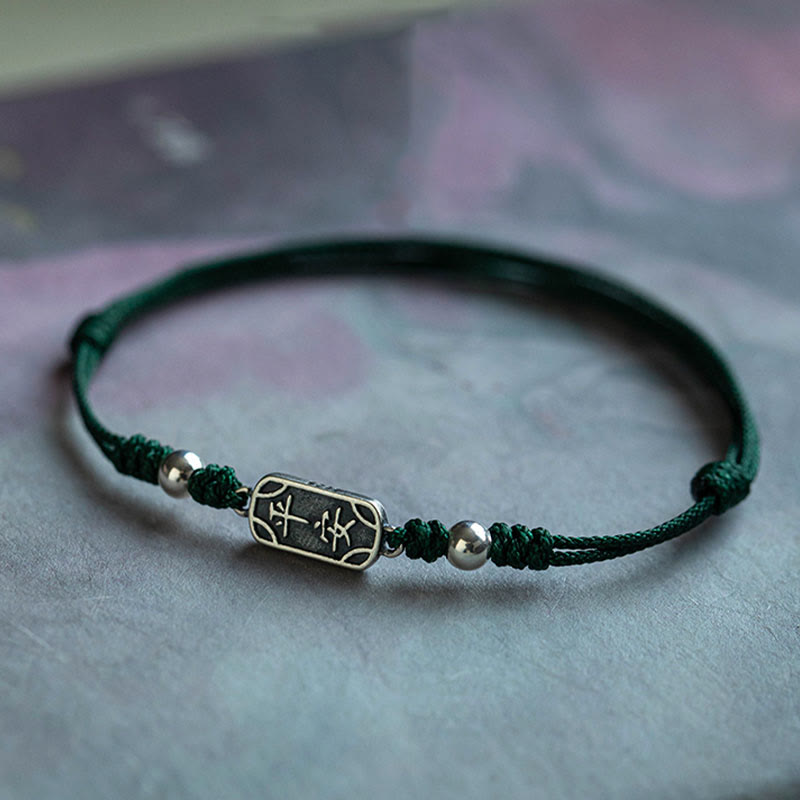 925 Sterling Silver Red String Bracelet for Peace & Joy