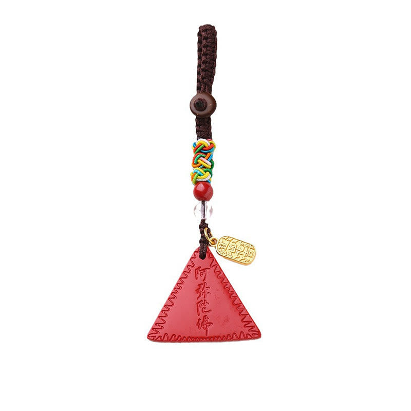 Cinnabar Triangle Talisman Key Chain for Spiritual Protection