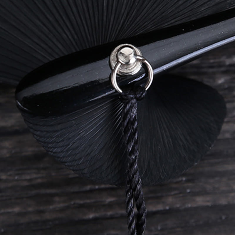 18cm Bamboo Chinese Folding Fan Flower Engraved Design