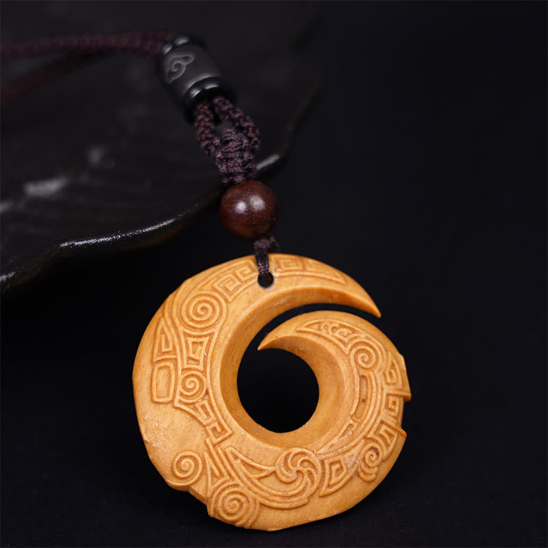 Spiritual Ebony Wood & Sandalwood Necklace for Luck & Peace