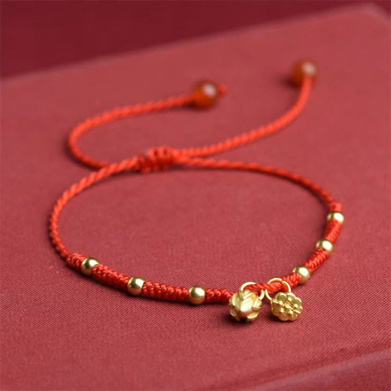 Lotus Pod Charm Luck String Rope Anklet