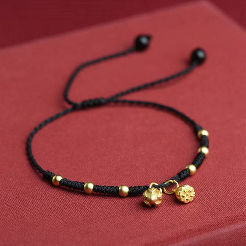 Lotus Pod Charm Luck String Rope Anklet