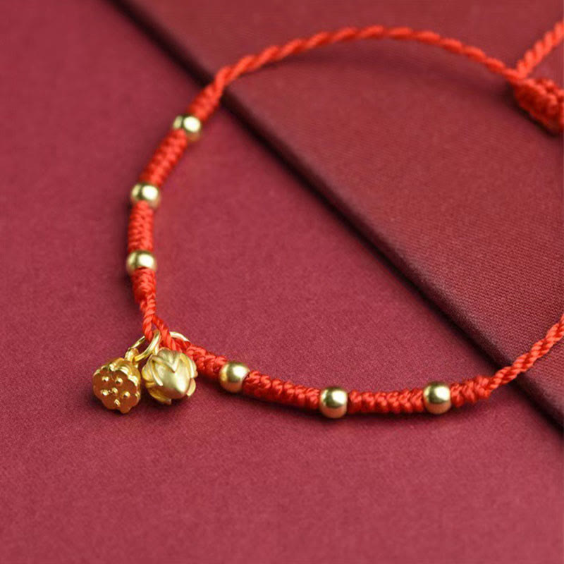 Lotus Pod Charm Luck String Rope Anklet
