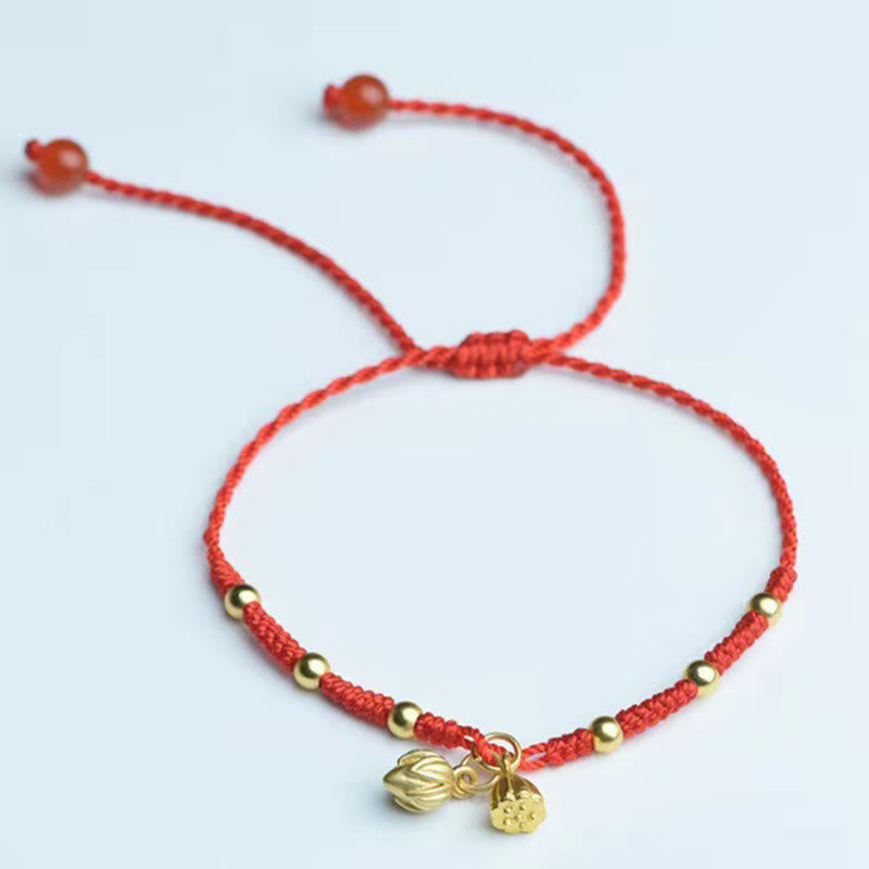 Lotus Pod Charm Luck String Rope Anklet