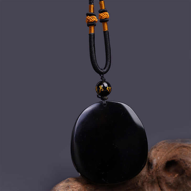 Black Obsidian Dragon Necklace for Protective Strength