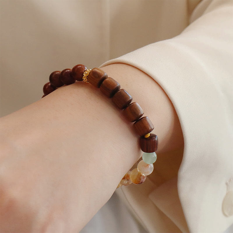 Sandalwood Rosewood Citrine Protection Bracelet 15-19cm