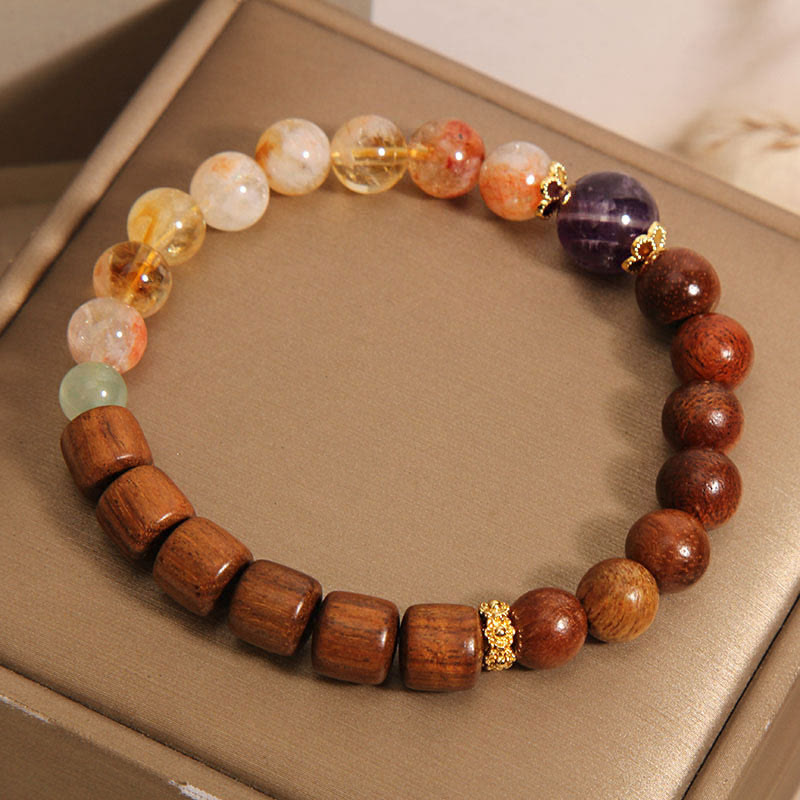 Sandalwood Rosewood Citrine Protection Bracelet 15-19cm
