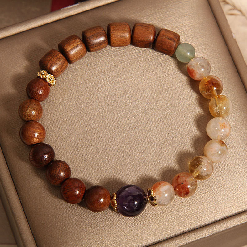 Sandalwood Rosewood Citrine Protection Bracelet 15-19cm