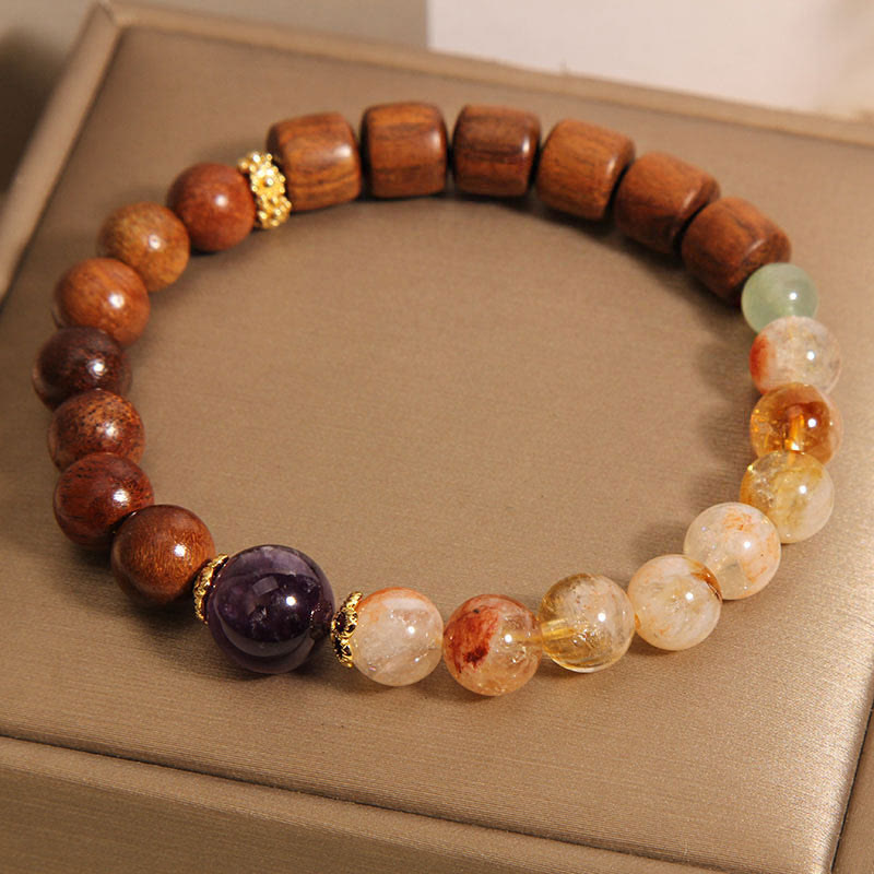 Sandalwood Rosewood Citrine Protection Bracelet 15-19cm