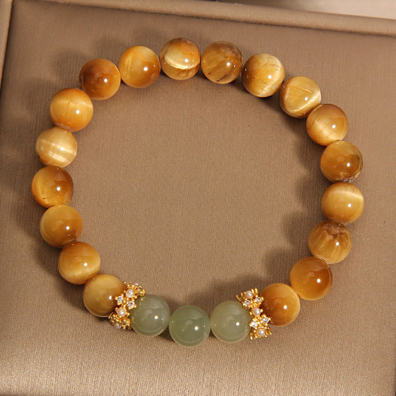 Tiger Eye Jade Courage Bracelet for Courage & Balance
